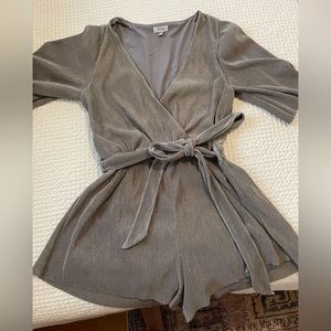 Metallic silver romper